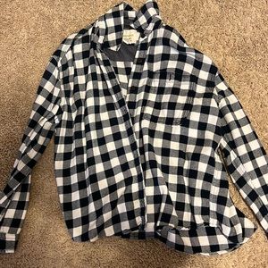 Navy checkered button up